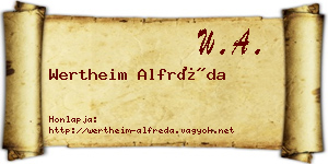 Wertheim Alfréda névjegykártya